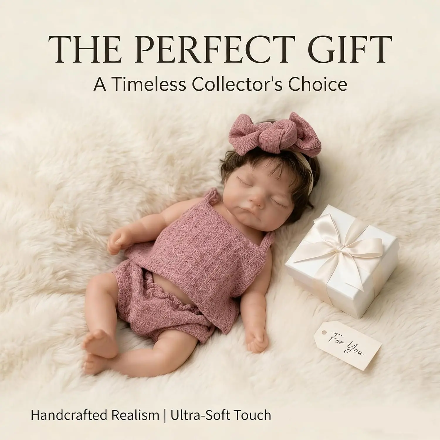 Silicone Baby Doll 10 Inch Full Body Girl with Hair Soft Silicone Reborn Handmade Realistic Newborn Dolls for Kids