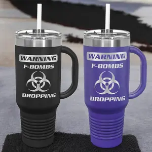 Warning F-Bombs Dropping Custom 40oz Tumbler Drinkware Water Bottles sport bottle