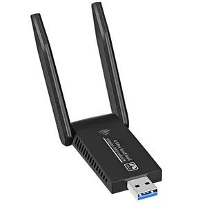 1300Mbps High-Speed USB Wireless WiFi Adapter with Dual Antennas, High Gain 2.4GHz/5GHz Dual Band for PC Desktop Laptop, Compatible with Windows XP to 11