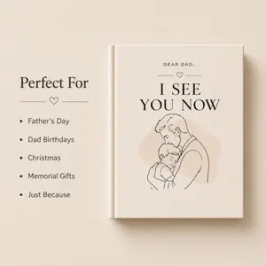 I See You Now Hardcover Photo Book | Dad and Child Illustration, Keepsake