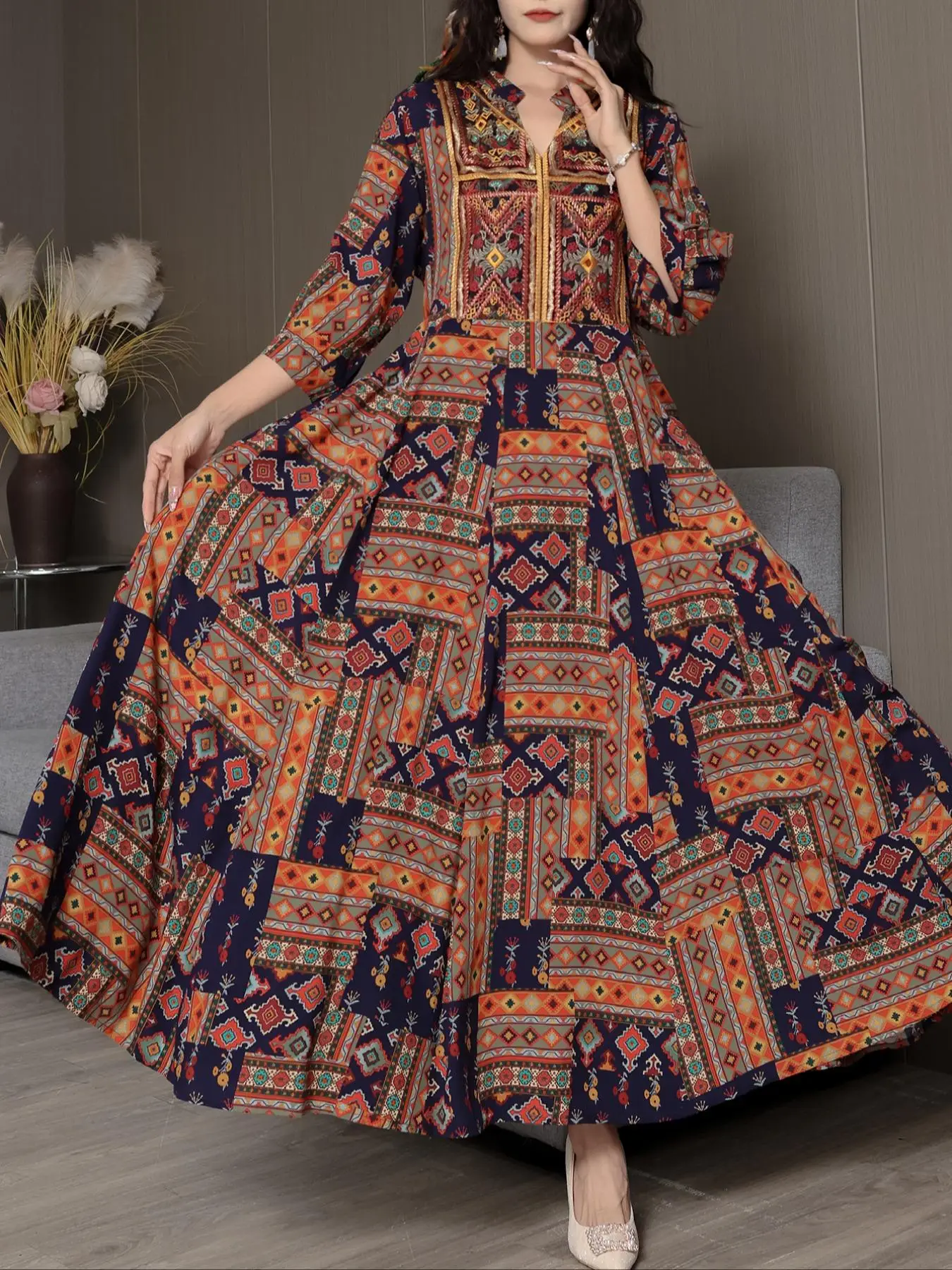 Women's Long Dress, Boho Fashion Casual Dress for Daily Holiday Vacation Wear, Women's Dress for All Seasons