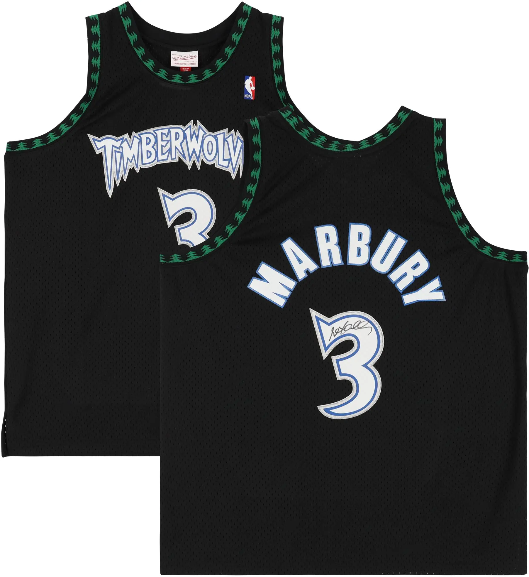 Stephon Marbury Minnesota Timberwolves Autographed Black Mitchell & Ness 1997-1998 Swingman Jersey - Fanatics Authentic Certified - NBA Memorabilia