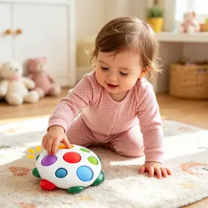 Fidget Popper Sensory Toy for Babies 10+ Months, Push and Pop Busy Board, Christmas Stocking Stuffer, Travel Toy for Toddlers 1-3 Years Old for Airplane or Car, Stress Relief