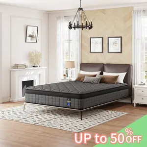 12 Inch Twin, Full, Queen, King Mattress Memory Foam And Spring, Hybrid MattressMedium Firmness, Lumbar Support, For Home Rooms Hotels, Boxed Halloween ChristmasGift Furniture Ergonomic queen size mattress Interior Modern queen size mattress