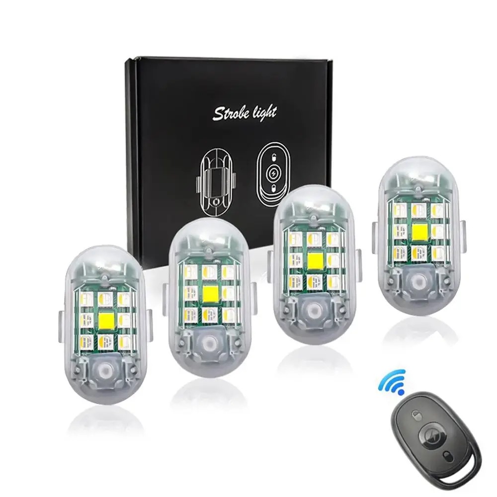 Anti-collision Led Strobe Light with Remote, Night Riding Car Motorcycles Led Drone Lights, Mini Car Emergency Strobe Warning Light