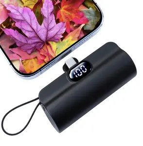 CooLuzer Mini Power Bank,Capsule Power Phone Charger 5500mAh,Portable Charger with Dual USB-C Ports for iPhone17/16/15/15 plus/15 pro/15 pro Max/Android Phone/Samsung/Moto/LG etc (Black)