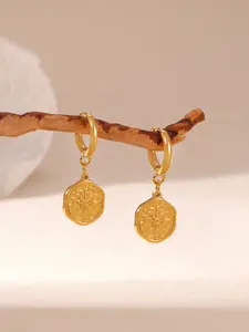 Stainless Steel Round Starburst Earrings for Women, Daily Wear Jewelry, Fashion Accessory, Hypoallergenic, Comfortable Fit