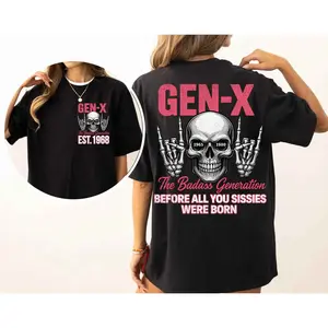 Custom Est.1968 The Badass Generation 1965-1980 GenX 2 Side Shirt For Men, Women