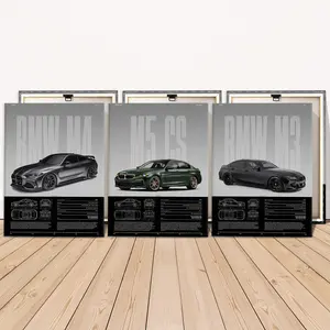 3 Counts Wooden Framed Canvas Painting, Cool Futuristic Sports Car Images, Exquisite Poster, Perfect Living Room Decoration, Modern Art, Fashion Family Poster, Wall Art Decoration, Artistic, Waterproof Art, Canvas Prints
