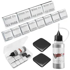 Pinedash Pro Pinewood Car Derby Car Weights Kit 5OZ Total-1OZ Tungsten Weights Putty & 4OZ 12 Pcs 2 Sizes Derby Weights & 0.5OZ Graphite-Tungsten Putty for Pine Derby Car Wheels Axles Speed