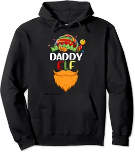 Daddy ELF Christmas Famiy Matching Pajamas Group Party Pullover Hoodie - Phoebeumba Shop 93B09HQN6M89