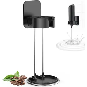 Frother Stand for Milk Frother, [Standing or Hanging] Milk Frother Stand Fits for Multiple Types of Milk Frothers, Heavy Duty Stainless Steel Frother Stand Only Ideal for Handheld Frothers