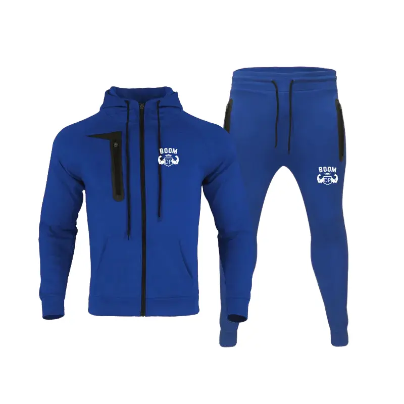 BoomDP Unisex 2-Piece Tracksuit Set - Zip-Up Jacket, Joggers, Sweatsuit Set for Workout Running Clothes, Sporty Streetwear