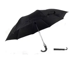 CrazyCoolBuys 16" - 21" L 33" D Sleek Black Compact Extendable Retractable Rain Umbrella
