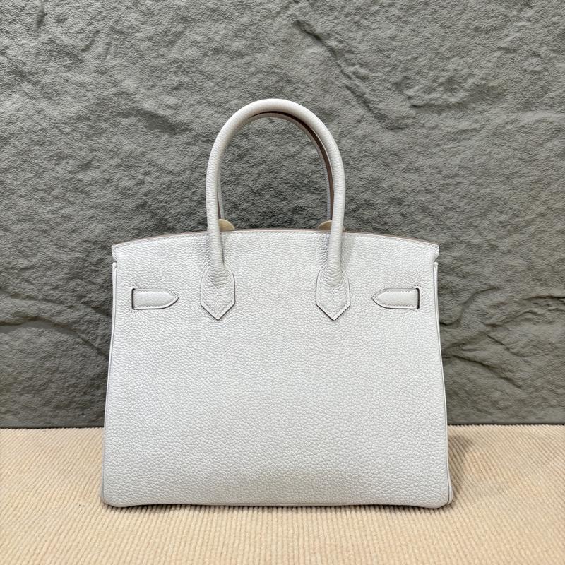 Pre-owned HERMÈS Leather tote bags Hermes Birkin 30 Togo 80 Pearl Grey (zbbb0918a9)