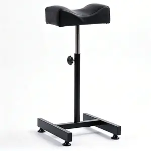 Pedicure Manicure Footrest, Foot Massage Manicure Nail Beauty Stool Stand, Adjustable Height Footstool for Home Beauty Salon Spa Tattoo (Black)