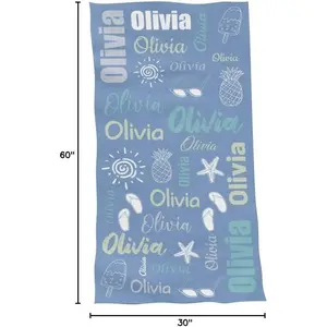 Clearance -Personalized Beach Towel, Customized Beach Towel with Name, Microfiber Quick-Dry Beach Towels for Kids Adults, Custom Pool Towels