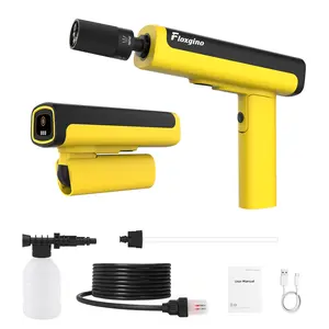 Foldable Cordless Pressure Washer, Wireless High Pressure Car Wash Water Gun with 5-in-1 Nozzle, Max 1000 PSI Portable Power Washer with 16.4 FT Hose, 4.0Ah Battery, Type-C Charging for Cars, Camping, Bicycles, and Patio