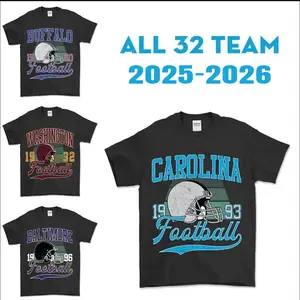 All 32 Teams Vintage Football T-Shirt - Black Edition - Bold Retro Fan Apparel for Game Day, Tailgating, and Showing Ultimate Team Pride Menswear Top