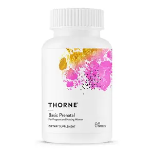 THORNE - Basic Prenatal - Well-Researched Folate Multi for Pregnant & Nursing Women - Includes 18 Vitamins & Minerals, Plus Choline - Third-Party Certified - Gluten, Dairy & Soy-Free - 30 Servings