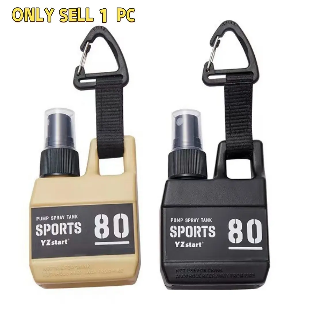 Tactical Clip-On Spray Bottle, Ideal for Insect Repellent and Disinfectant, Portable Camping Essential, Travel Bottles, Travel Dispenser Bottle, 80ML Capacity, Single Item Pack
