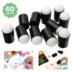 60 Pieces Finger Sponge Daubers,Finger Painting Craft Drawing Sponge Dauber Set for Painting Art Ink Crafts Chalk Card Making,DIY Hand Tools Kits,Springtok