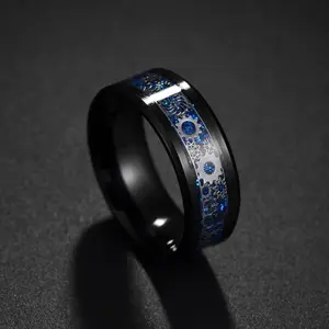 Fashionable and popular men's tungsten ring, stainless steel, as a valentine's jewelry gift and for a stylish look, as a wedding ring, engagement ring