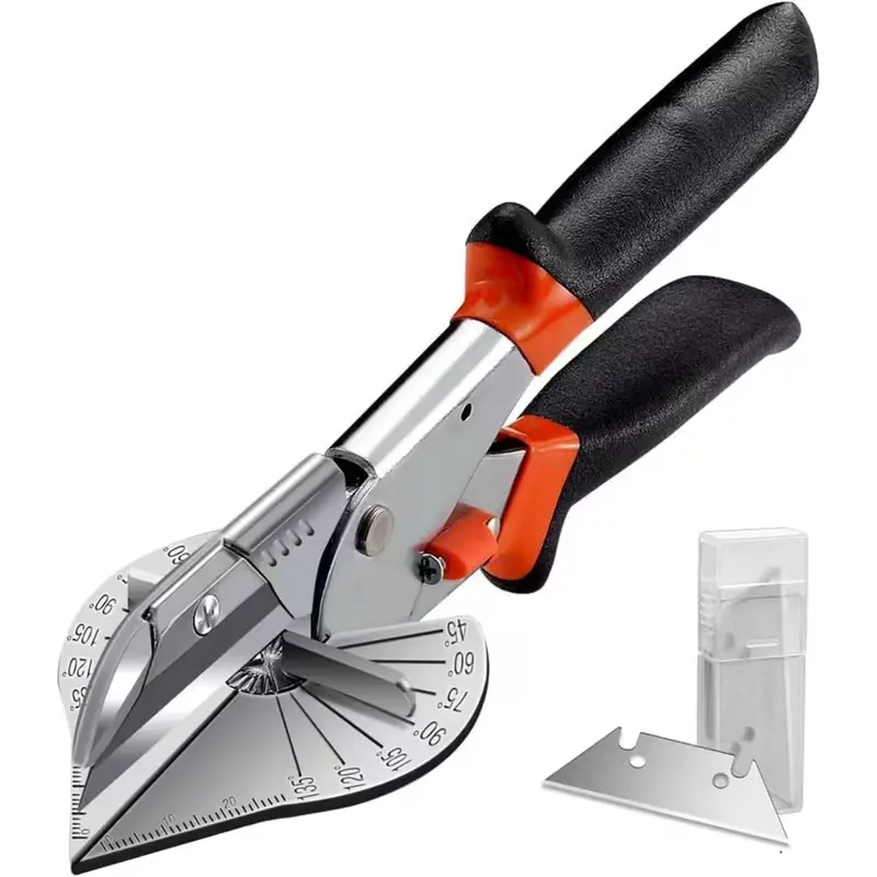 Multi Angle Miter Shears Cutter, Trim Cutter with 2 Blades, Adjustable at 45 to 135 Degree, Angle Scissors Hand Tools for Cut Trunking Soft Wood, Plastic, Rubber, PVC, DlY Molding