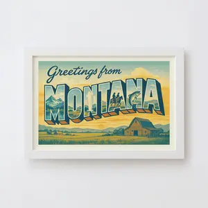 Montana Postcard Art Print