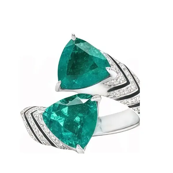 Luxury 925 Sterling Silver Leopard Stud Earrings Fashion Zebra Pattern Emerald Green Gemstones Earrings Jewelry
