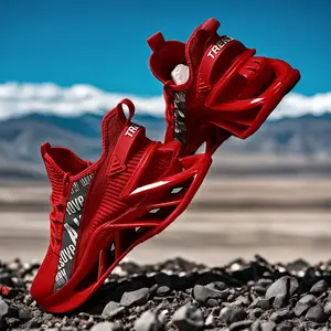 Men's running and walking shoes - stylish blue, with neon light accents, mesh upper and TPU sole, comfortable EVA insole, suitable for all seasons platform sneaker fashionable footwear breathable sport walking outfit time off sneaker