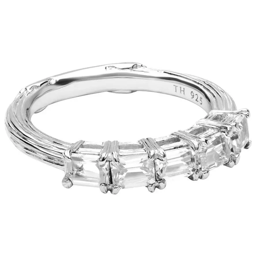 Ariva Sterling Silver White Topaz Ring