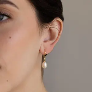 Dangling Pearl Diamond Earrings Dangling Pearl Diamond Earrings