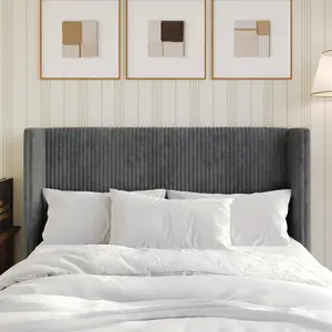 Favorer Lenox Upholstered Wingback Headboard, Soft Corduroy, Easy to Assemble Favorer Lenox Upholstered Wingback Headboard, Soft Corduroy, Easy to Assemble