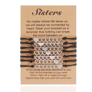 Sister Heart Bracelets for 2 3 4 5 6 7 Friendship Bracelet Gift Birthday Sister Gift from Sister Gift Christmas Bridesmaid Bracelet Gift