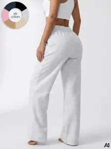 A1 Women's High Waisted Wide Leg Sweatpants Comfy Drawstring Lounge Pants Baggy Y2K Joggers Casual Loose Fit Workout Athletic Track Pants for Everyday Streetwear Athleisure Style Bottoms