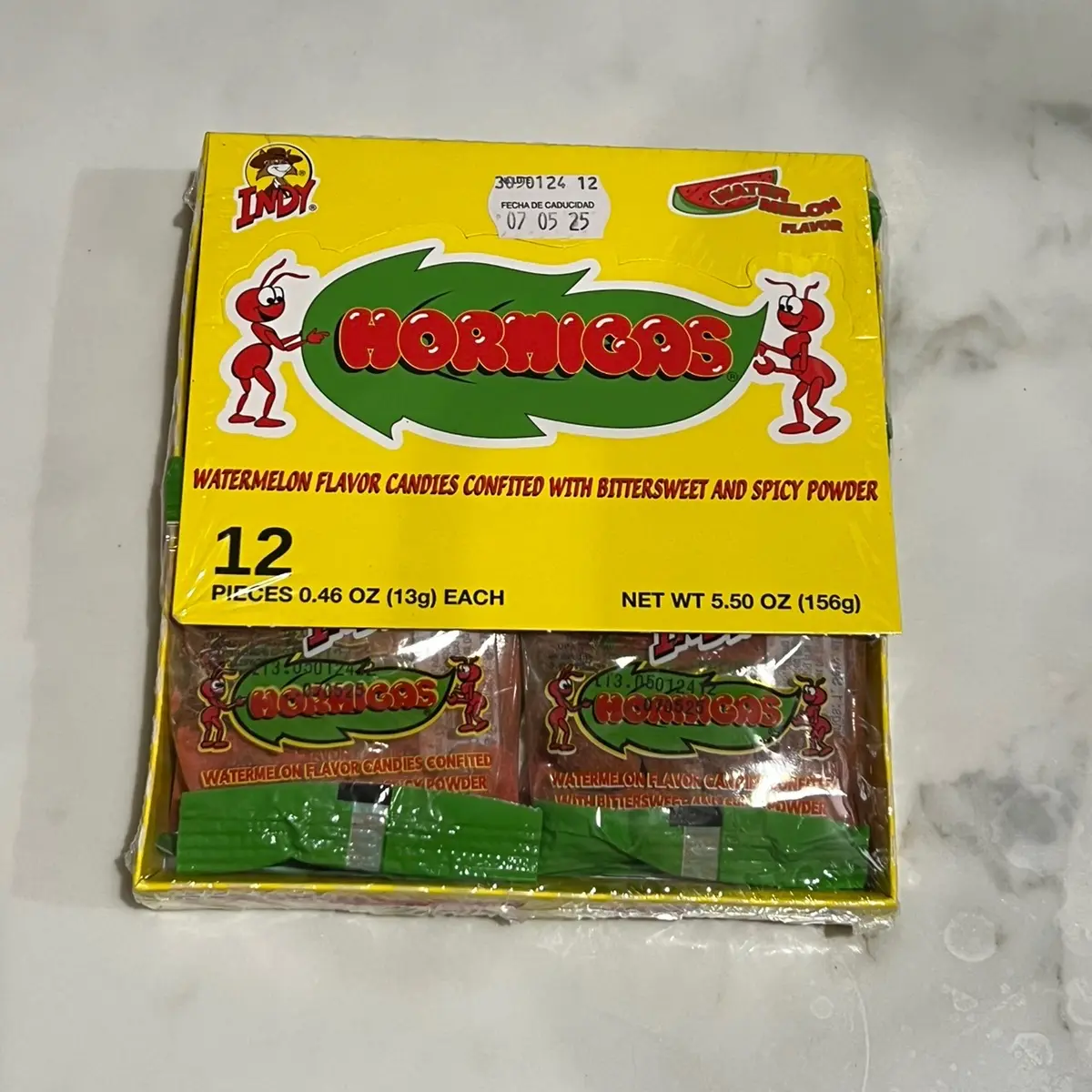 Hormigas 12 pc pack candy hard candy watermelon flavor Hormigas 12 pc pack candy hard candy watermelon flavor