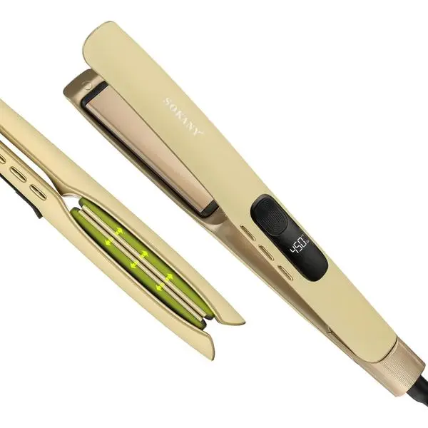 SOKANY 1 Inch Flat Iron Air Floating Plate Hair Straightener Curler 2 in 1 | New Suspended Air Floating Plates,Dual Voltage,450°F Rapid Heating Protection,Ions Iron Reduces Frizz,Hair Shinier Smoother