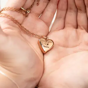 Personalized “I Miss You” Heart Urn Necklace for Ashes – Custom Pet Memorial Keepsake Jewelry