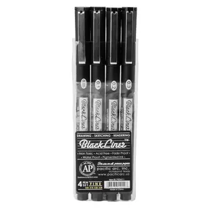 Pacific Arc | Blackliner Black Fineliner Pens | Differently Sized Fine Drawing Pens