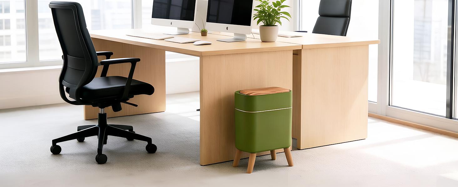 Pukomc Motion Sensor Trash Can with Lid Touchless Waterproof Garbage Bins for Kitchen Bathroom Bedroom Living Room Office Outdoor Black Automatic Dustbin with Wave Stripes and Pop-up Lid