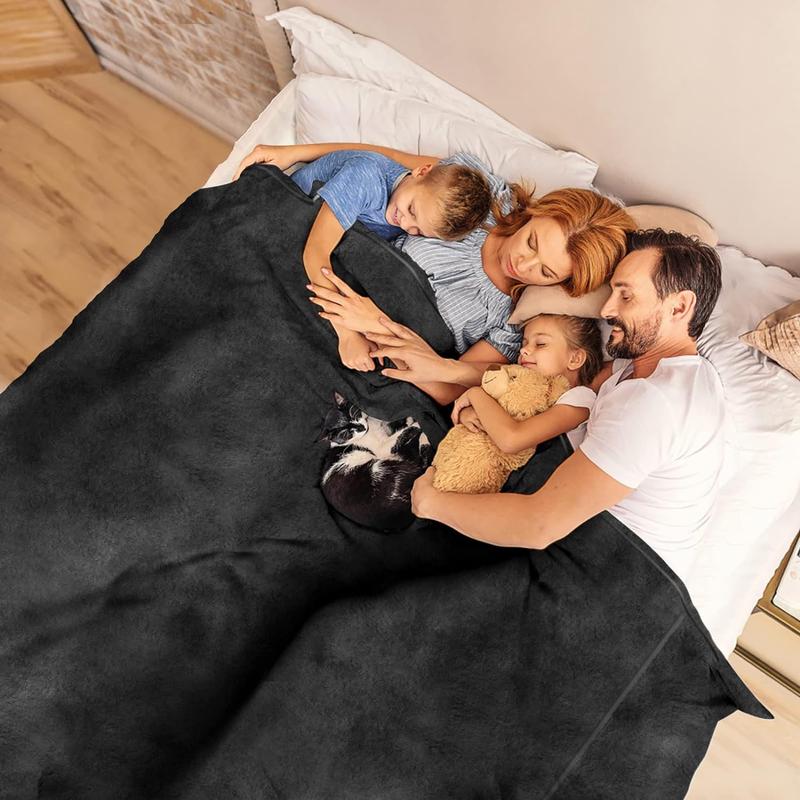 Blanket 120x120 Inches, Giant Huge Companion for Bed, Sofa,Travel and Camping,  Big Soft Blanket Fits The Whole Family and Outdoors, Dark Grey 10'x10'