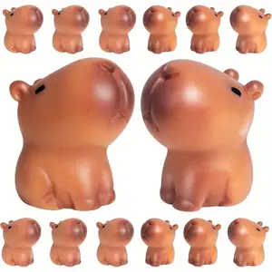 12pcs New Cute Mini Capybara Statue Capybara Resin Statue Capybara Gift Capybara Ornament Capybara Animal Statue Multiple Uses, Suitable for Various Occasions Small Statue Ornaments Cute Desktop Decoration Cute Collectible Figurines