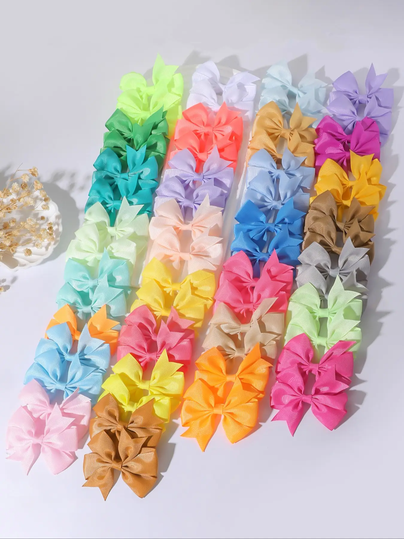 40pcs cute butterfly shape hair clips for children, fun and colorful hair accessories, all-season polyester bow hair clips, suitable for daily casual