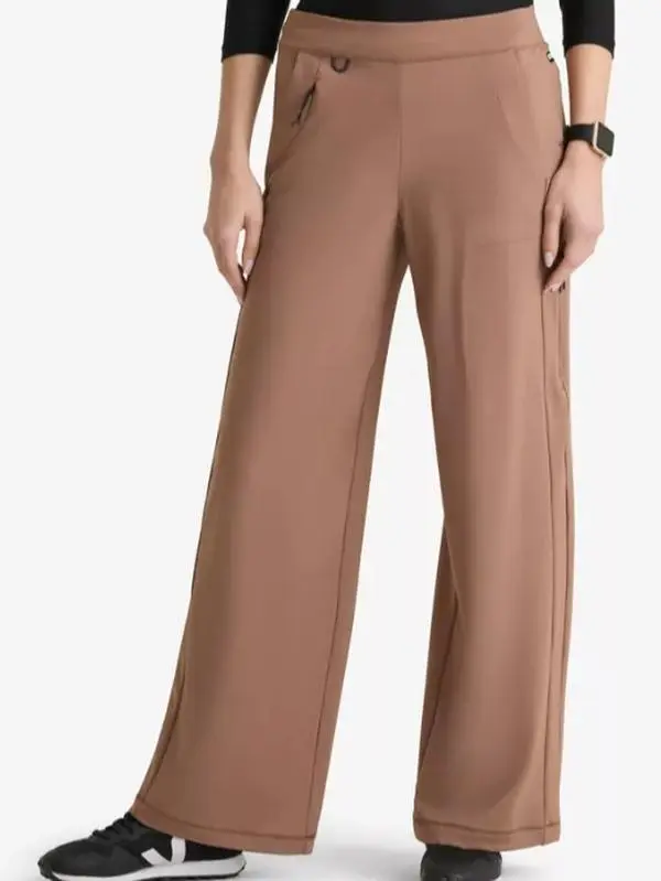 Grey's Anatomy by Barco Knit STRETCH Crystal Women's 6-Pocket Wide Leg Scrub Pants