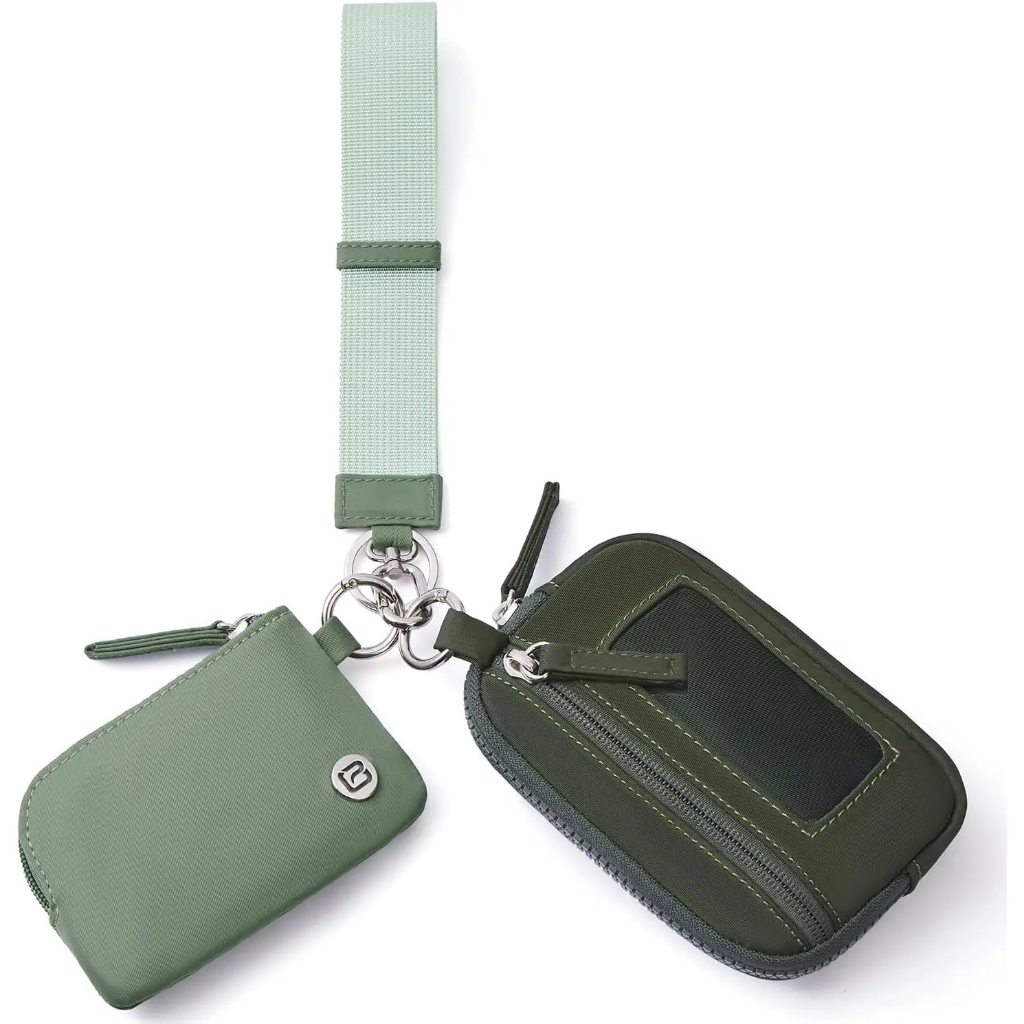 Wristlet Wallets for Women Dual Pouch RFID keychain Wallet