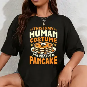 100% Cotton Pancake Brunch This Is My Human Costume I'm Really A Pancake T-Shirt