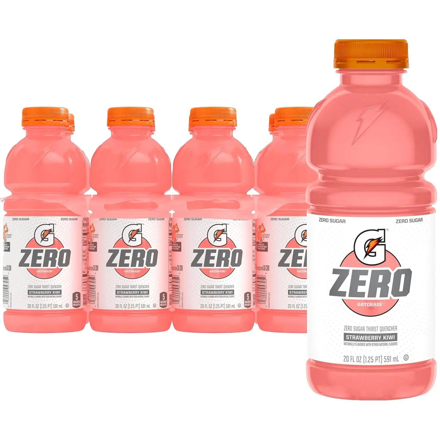 Gatorade Zero Sugar Thirst Quencher Sports Drinks, Lemon-Lime, 20 Ounce Bottles (Pack of 8)