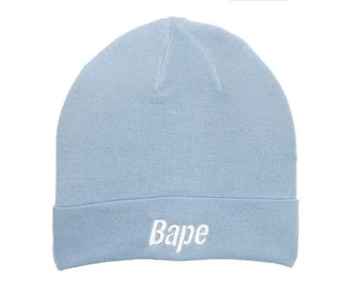 Bape Logo Beanie 2024 Baby Blue