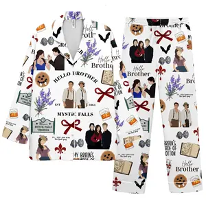 Vampire Satin Pajamas, Hello Brother Sleepwear, Movie Pajamas Set, Satin Movie Pajamas, Gift For Her